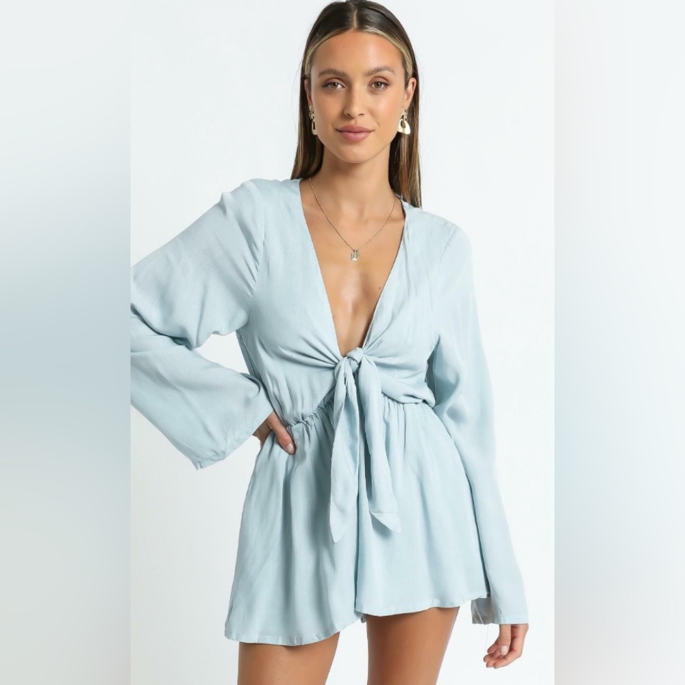 Showpo Genesis Powder Blue Playsuit Romper Bodysuit